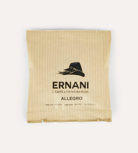 Single wrapper of an Allegro's Ernani Paper Waffle containing the single pod.